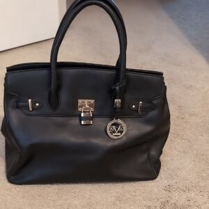 Versace 19.69 Black Women's Satchel Handbag with Gold Hardware